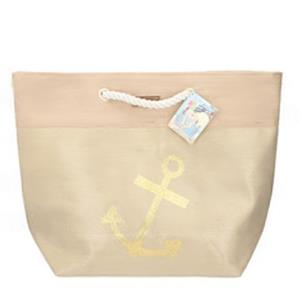 Shoppartners Strandtas Beige Met Anker 38 X 51 Cm trandtassen