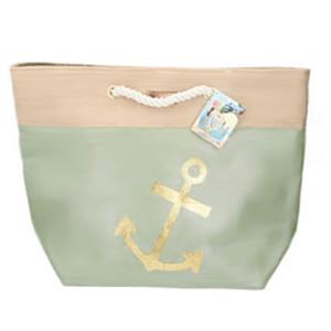 Shoppartners Strandtas Groen Met Anker 38 X 51 Cm trandtassen