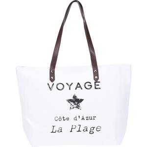 Shoppartners Strandtas Voyage Wit 31 X 45 Cm trandtassen