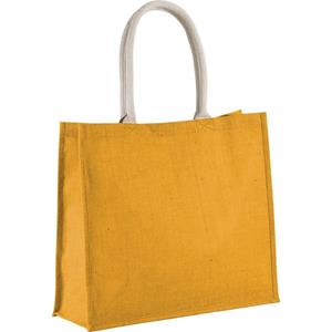 Jute Gele Boodschappen/strandtas 42 X 36 Cm trandtassen