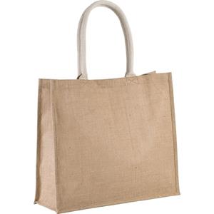 Kimood Jute Naturel/beige Shopper/boodschappen Tas 42 Cm - Boodschappentassen