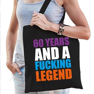 Bellatio 60 Year Legend / 60 Jaar Legende Cadeau Tas Zwart Voor Dames - Feest Boodschappentassen