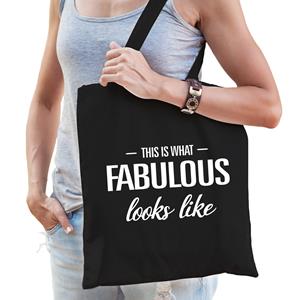 Bellatio This Is What Fabulous Looks Like Cadeau Tas Zwart Voor Dames - Feest Boodschappentassen