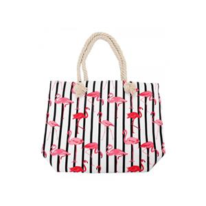 Strandtas Flamingo Wit 35 X 45 Cm trandtassen