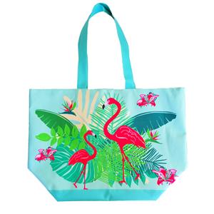 Shoppartners Damestas Strandtas Flamingo 58 Cm trandtassen