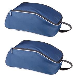 Kimood 2x stuks donkerblauwe schoenentas/reistas 9 liter x 20 x 14 cm -