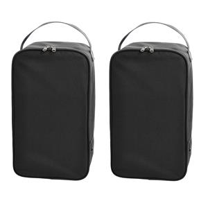 2x stuks zwarte schoenentas/reistas 12 liter x 21 x 15 cm -