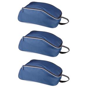 Kimood 3x stuks donkerblauwe schoenentas/reistas 9 liter x 20 x 14 cm -