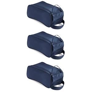 Quadra 3x stuks donkerblauwe schoenentas/reistas 9 liter 35 x 18 x 16 cm -
