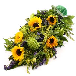 Rouwboeket.nl Rouwboeket zomers geel