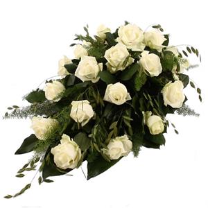 Rouwboeket.nl Rouwdruppel witte Rozen