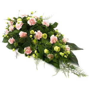 Rouwboeket.nl Rouwdruppel roze Anjers