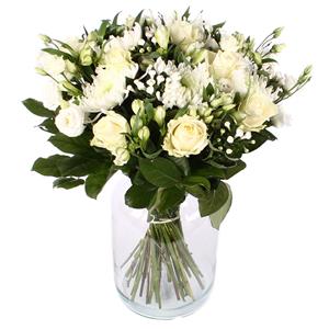 Rouwboeket.nl Nabestaanden boeket witte bloemen