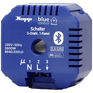 kopp BC.Schaltakt.3D.1Kan. Blue-Control 1-Kanal Schaltaktor Schaltleistung (max.) 3600W Blau