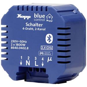 kopp BC.Schaltakt.4D.2Kan. Blue-Control 2-Kanal Schaltaktor Schaltleistung (max.) 1800 W, 1800W Blau