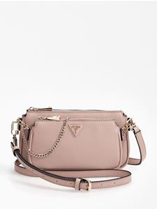 GUESS, Umhängetasche Alexie Double Pouch Crossbody in hellbraun, Umhängetaschen für Damen