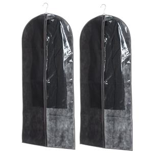 Trendoz Set van 10x stuks kleding/beschermhoezen pp zwart 135 cm inclusief kledinghangers -