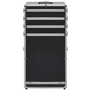 vidaXL Make-up trolley aluminium zwart