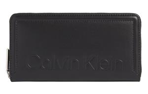 Calvin Klein, Langbörse Minimal Hardware Large Zip Around Wallet Fa22 in schwarz, Geldbörsen für Damen