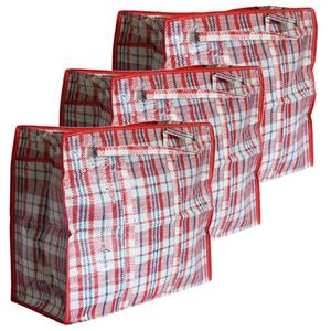 Did 3x stuks wastas/boodschappentas/opbergtas/kussenstas rood print - 100 x 70 x 30 - Jumbo shoppers