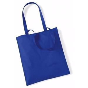 10x Katoenen schoudertasjes kobaltblauw 42 x 38 cm - 10 liter - Shopper/boodschappen tas - Tote bag - Draagtas