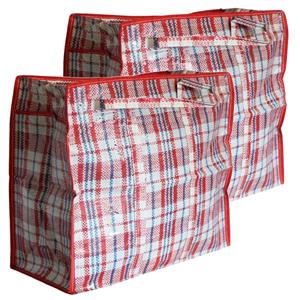 Did 2x stuks wastas/boodschappentas/opbergtas/kussenstas rood print - 80 x 70 x 30 - Jumbo shoppers