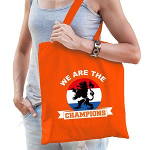 Bellatio We Are The Champions Supporter Cadeau Tas Oranje Voor Dames En Heren - Feest Boodschappentassen