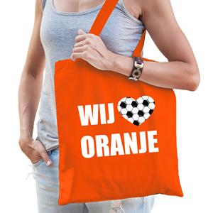Bellatio Wij Houden Van Oranje Supporter Cadeau Tas Oranje Voor Dames En Heren - Feest Boodschappentassen