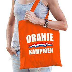 Bellatio Oranje Kampioen Supporter Cadeau Tas Oranje Voor Dames En Heren - Feest Boodschappentassen