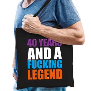 Bellatio 40 Year Legend / 40 Jaar Legende Cadeau Tas Zwart Voor Heren - Feest Boodschappentassen