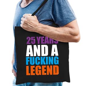 Bellatio 25 Year Legend / 25 Jaar Legende Cadeau Tas Zwart Voor Heren - Feest Boodschappentassen