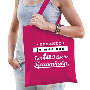 Bellatio Fantastische Kraamhulp Cadeau Tas Fuchsia Roze Voor Dames - Bedankt Cadeau Kraamverzorgster - Feest Boodschappentassen