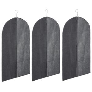 Trendoz Set van 5x stuks kleding/beschermhoezen linnen grijs 100 cm -