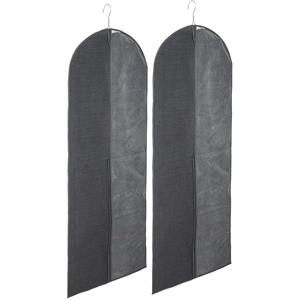 Trendoz Set van 10x stuks kleding/beschermhoezen linnen grijs 130 cm -