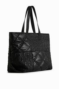 desigual Gerecyclede shopper met texturen - BLACK