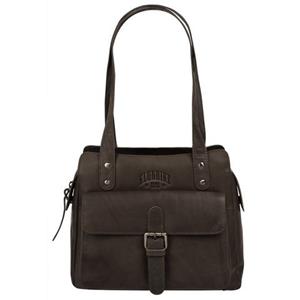 Klondike 1896 , Rush Zoe Schultertasche Leder 26 Cm in dunkelbraun, Schultertaschen für Damen