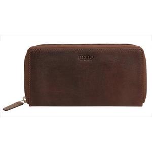 Mano, Don Simon Geldbörse Leder 19 Cm in mittelbraun, Geldbörsen für Damen