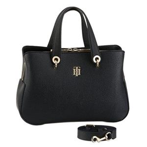 TOMMY HILFIGER, Handtasche Th Element Med Satchel in dunkelblau, Henkeltaschen für Damen