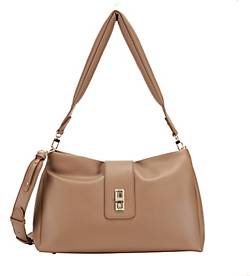 Ekonika , Handtasche Mit Goldenem Verschluss in beige, Schultertaschen für Damen