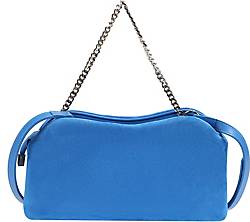 Ekonika , Tasche Aus Samtigen Velours in hellblau, Schultertaschen für Damen