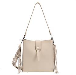 Ekonika , Schultertasche Große Damentasche Mit Abnehmbarem Schulterriemen in beige, Schultertaschen für Damen