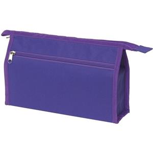 Voordelige Paarse Reis Toilettas/etui 2-vaks 28 Cm - Toilettassen