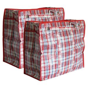 DID Cosy & Trendy opbergtas/hoes voor kussen/deken - 2st - Rood