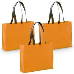 10x stuks draagtassen/goodie-bag/schoudertassen/boodschappentassen in de kleur Oranje