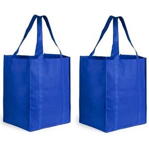 2x Boodschappen tas/shopper Blauw