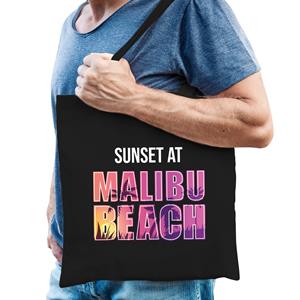 Bellatio Sunset beach tas Sunset at Malibu Beach voor heren - Zwart