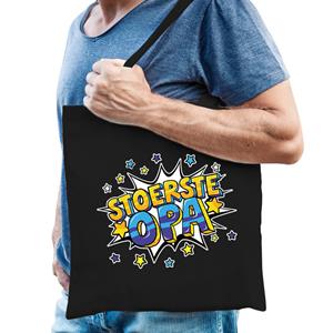 Bellatio Stoerste opa katoenen tas Zwart