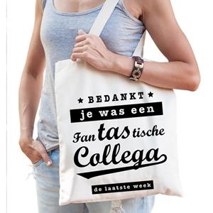 Bellatio Bedankt je was een fantastische collega de laatste week katoenen cadeau tas - kadotas voor een collega/gepensioneerde - Feest Boodschappentassen