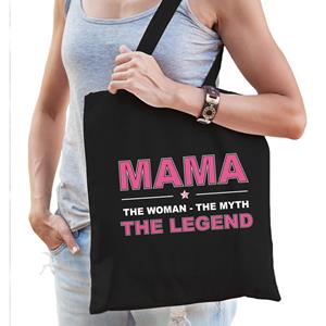 Bellatio Mama the woman the myth the legend katoenen tas Zwart