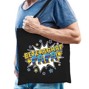 Bellatio Beterschap papa katoenen cadeau tas Zwart